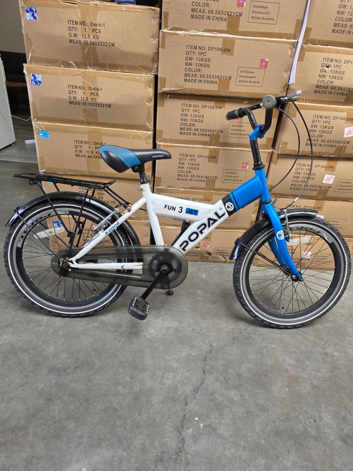 20 inch  Kinderfiets  Jongens Fiets- Blauw/Wit, Overige merken, Terugtraprem, Gebruikt, Minder dan 49 cm
