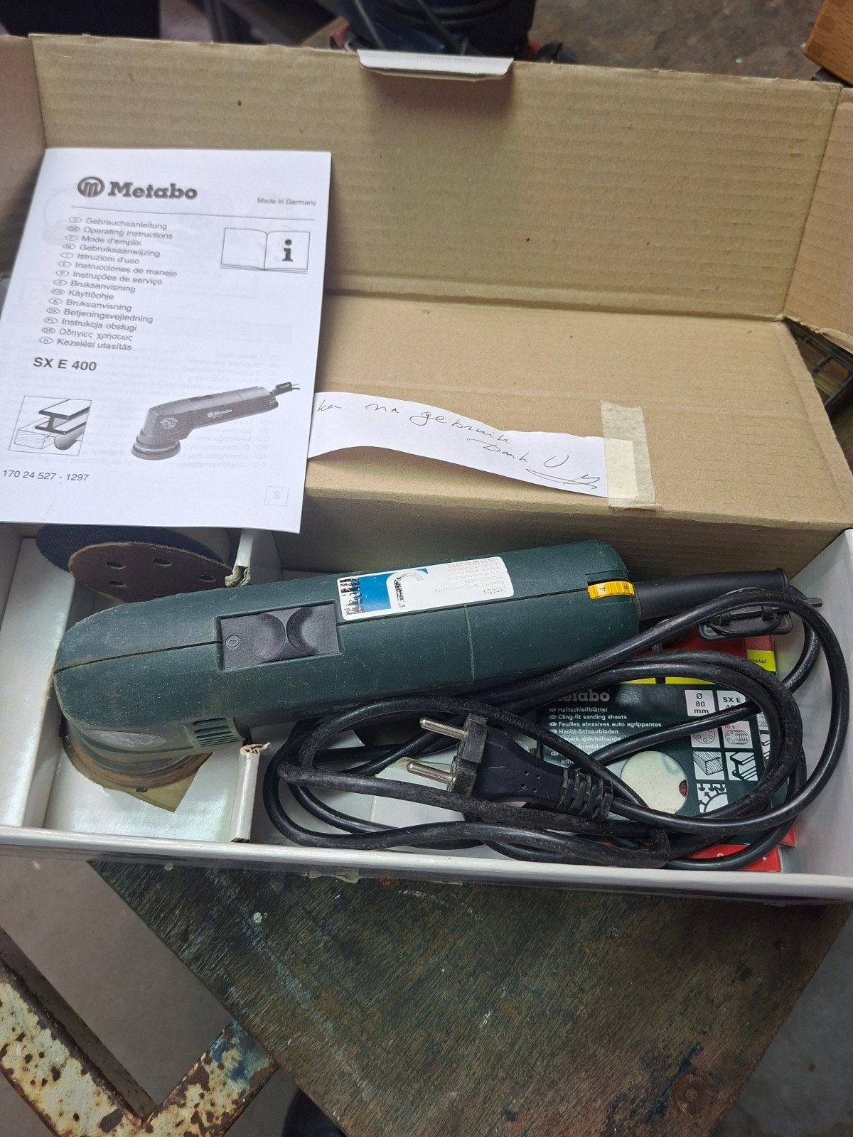 Metabo SX E 400 Excentrische Schuurmachine, Ophalen, Gebruikt, Minder dan 600 watt, Excentrische schuurmachine