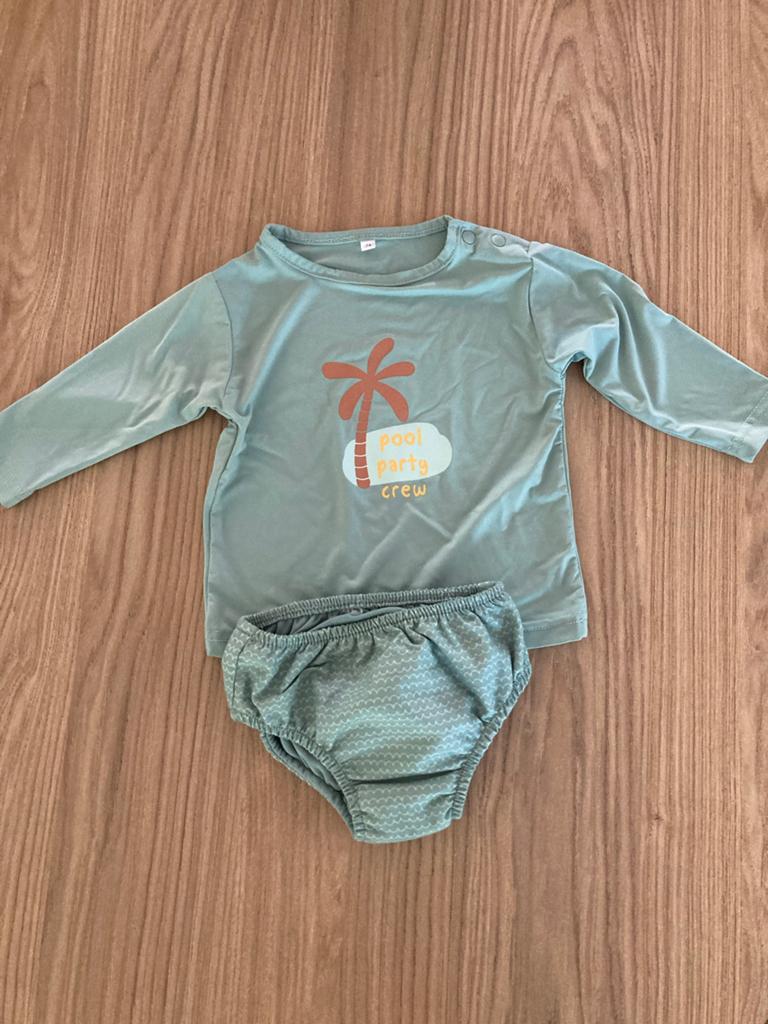 UV zwemkleding setje 'Pool Party Crew' - maat 74, Kinderen en Baby's, Babykleding | Baby-zwemkleding, Ophalen of Verzenden, Zo goed als nieuw