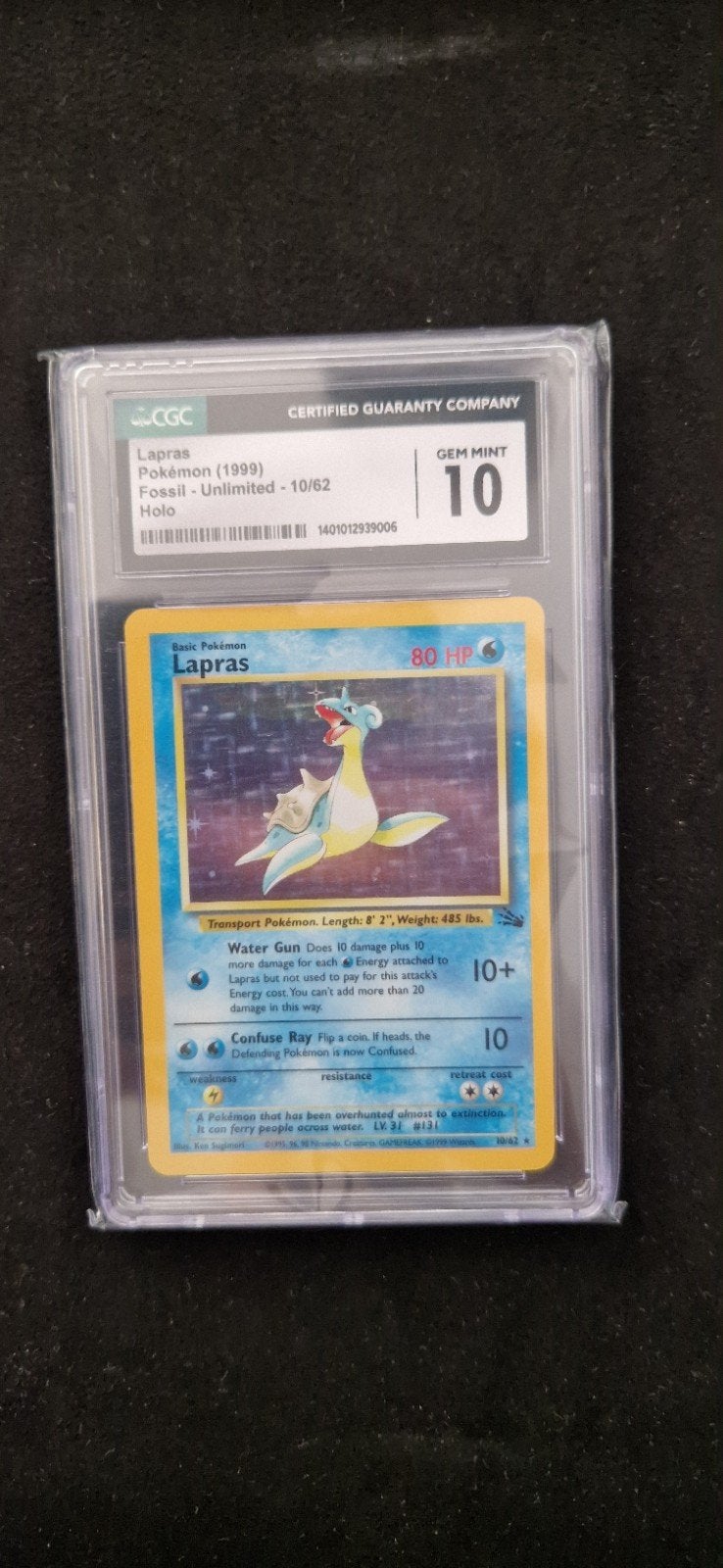 Lapras fossil holo 10/62, Ophalen of Verzenden, Nieuw, Losse kaart, Foil