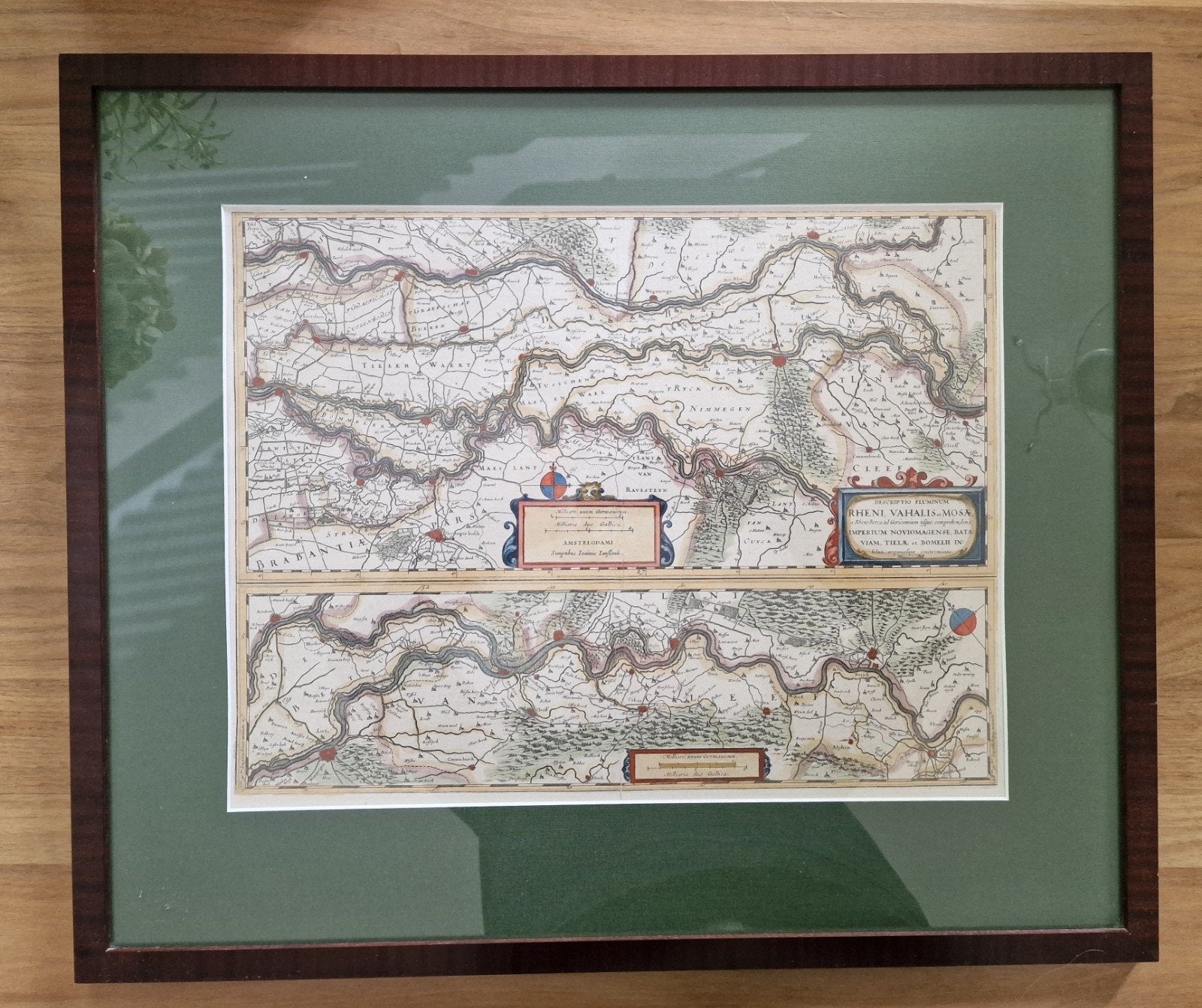 Landkaart "Rheni-Vahalis-et Mosae" J.Jansonnius 1653, Ophalen, J.Jansonnius, Voor 1800, Nederland