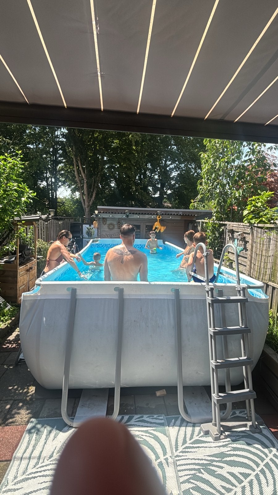 Groot opzetzwembad voor de hele familie, Tuin en Terras, Zwembaden, 120 cm of meer, Gebruikt, 200 tot 300 cm, Ophalen of Verzenden