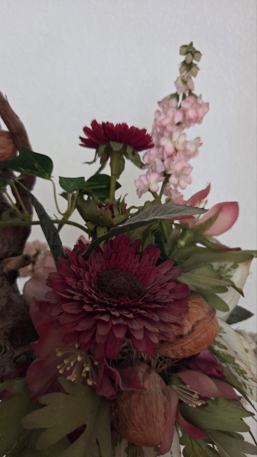 Bonsai met roze bloemen & zwarte pot, Ophalen, Zo goed als nieuw