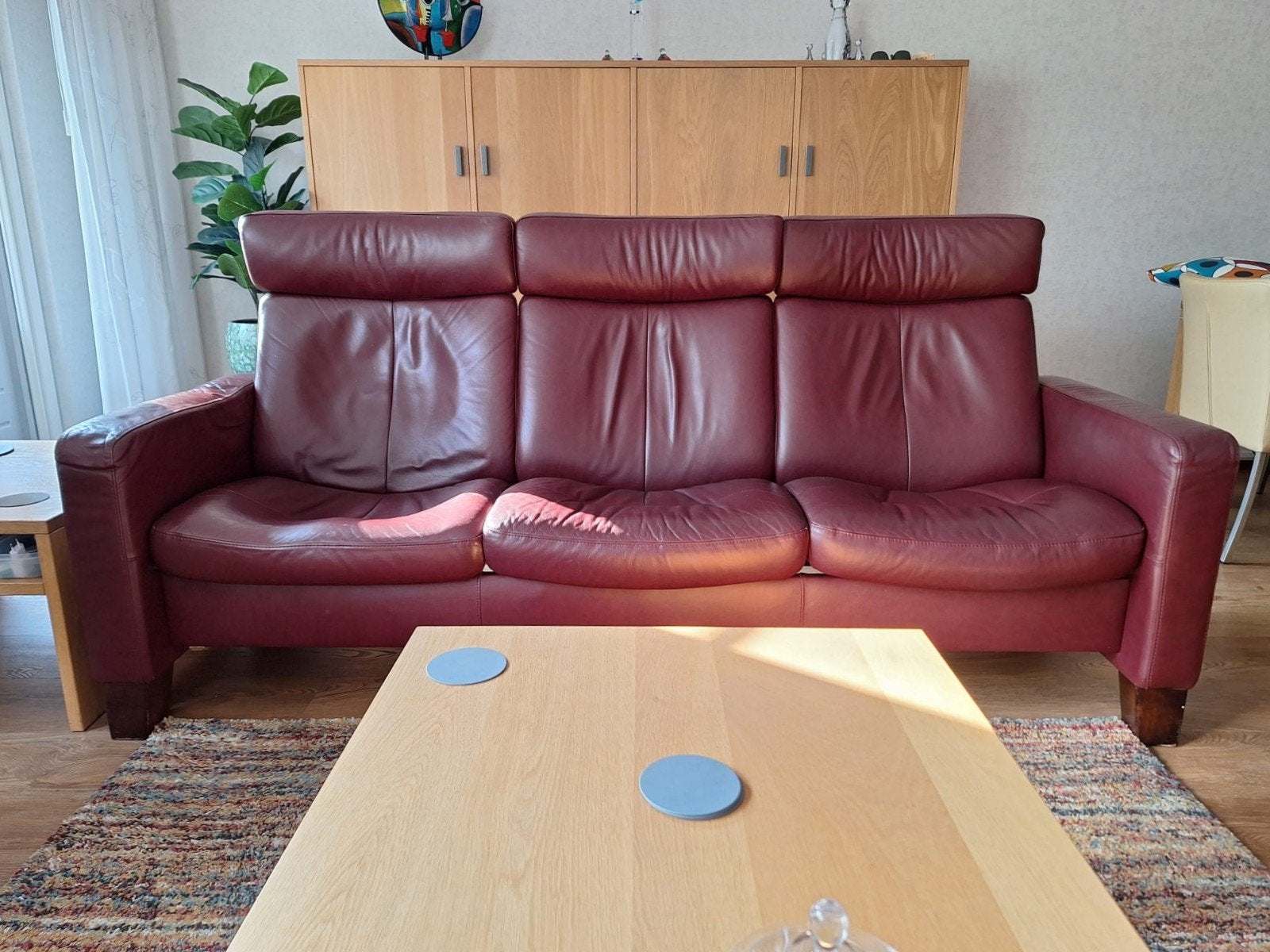 TE KOOP: "Stressless" bankstel, Ophalen, Gebruikt, Leer