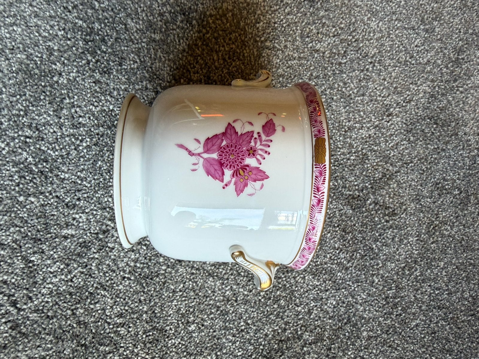 Antieke Herend Porseleinen Pot met Bloemmotief, Antiek en Kunst, Ophalen of Verzenden