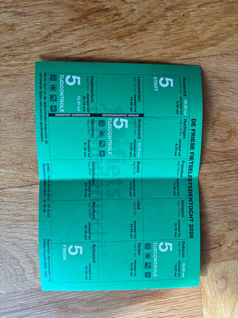 Ticket fiets Elfstedentocht - groep 5, Eén persoon