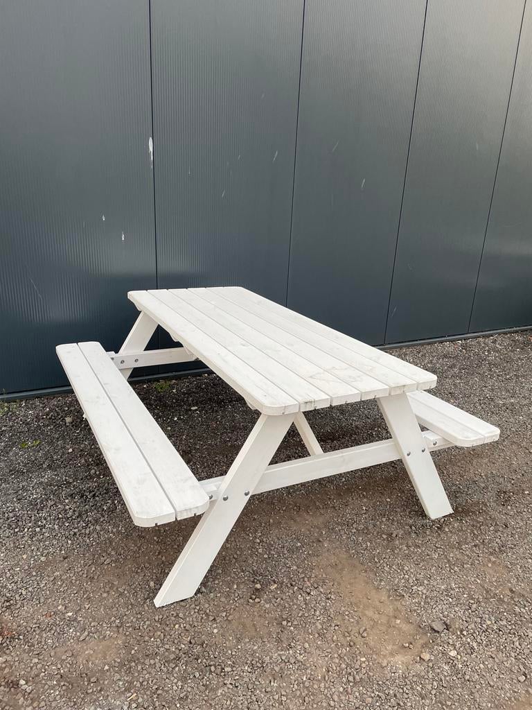 180 cm picknicktafel wit b keuze 3x, Tuin en Terras, Picknicktafels, Ophalen, Nieuw, Rechthoekig, Hout