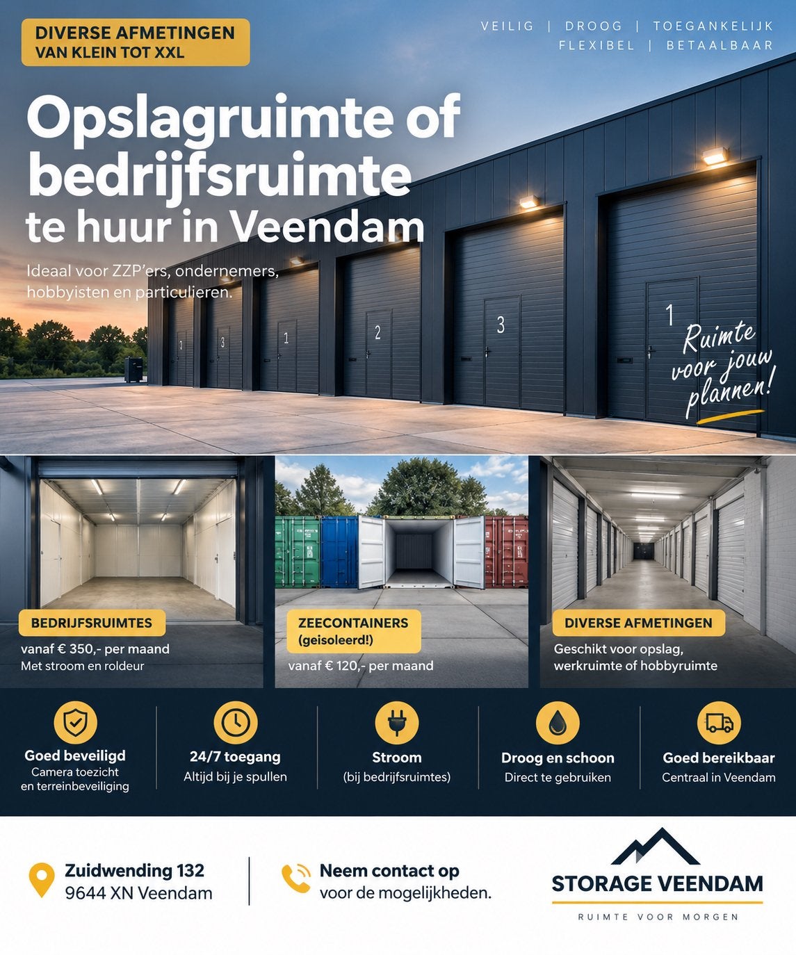 OPSLAGRUIMTE OF BEDRIJFSRUIMTE TE HUUR IN VEENDAM, Zakelijke goederen, Bedrijfs Onroerend goed, Huur, Bedrijfsruimte