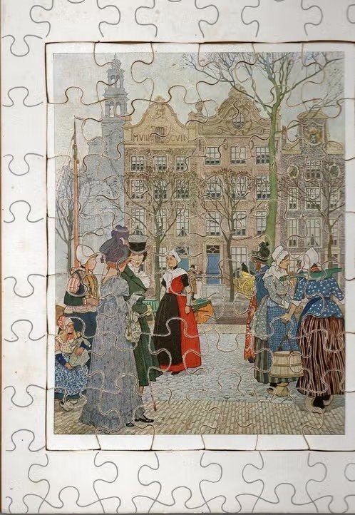 Oude Puzzel Amsterdams Straatbeeld Hollandsche Levensverz., Verzamelen, Ophalen of Verzenden, Zo goed als nieuw