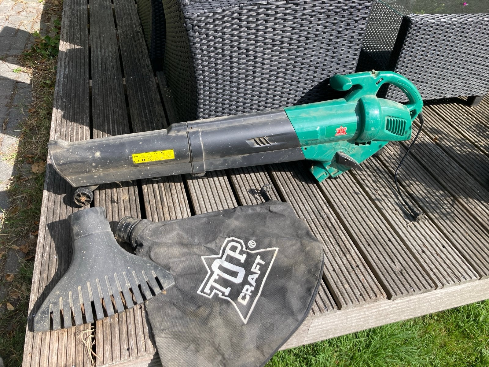 Bladblazer/bladzuiger TopCraft Weinig gebruikt, werkt prima, Gebruikt, Handgedragen, Ophalen of Verzenden, Met opvangzak
