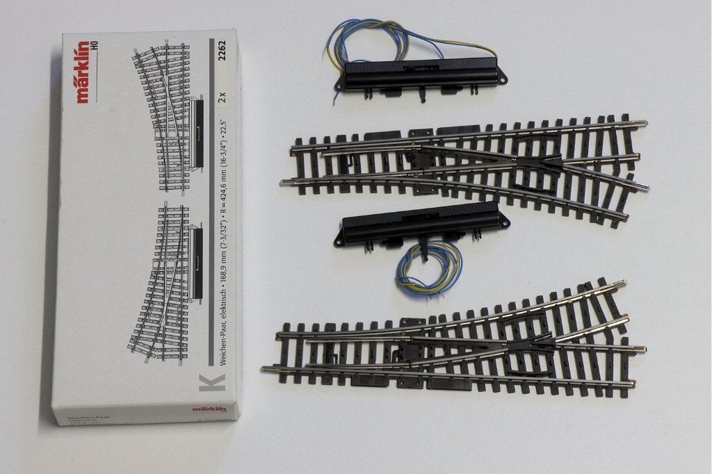 Marklin 2262 K wissels compleet met aandrijving K Rails, Wisselstroom, Rails, Ophalen of Verzenden, Zo goed als nieuw