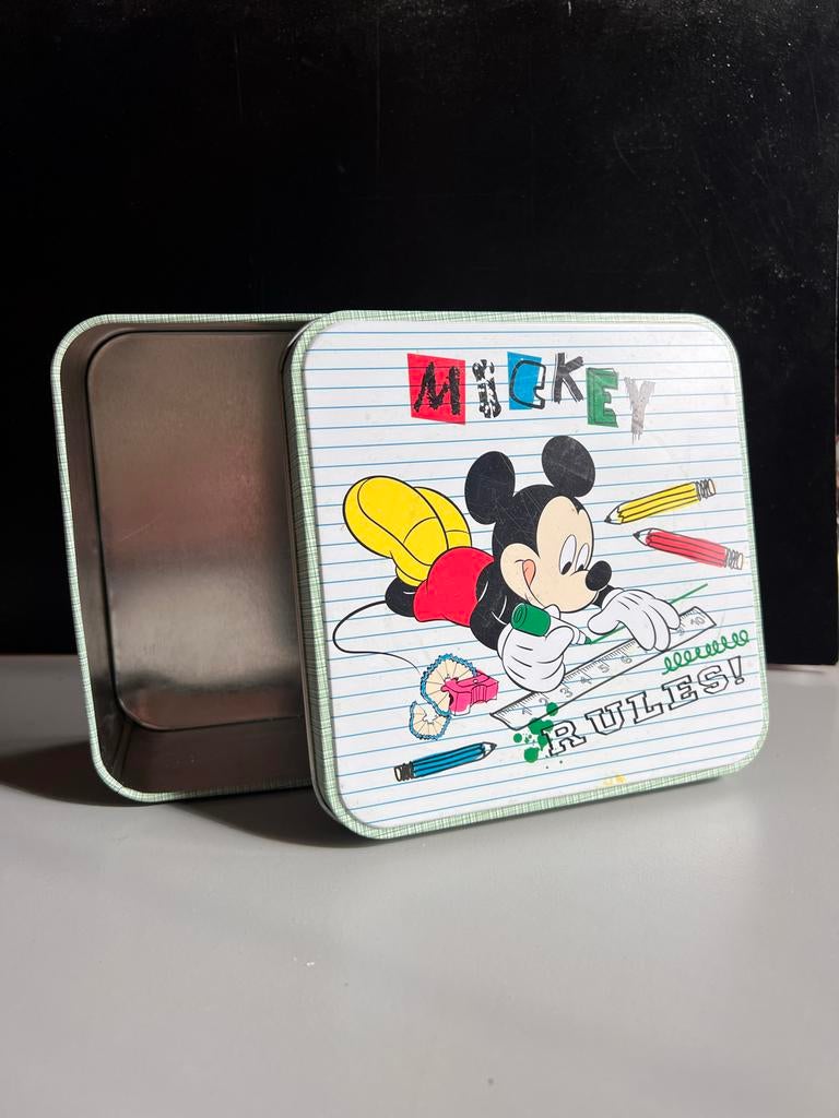 Mickey Mouse trommeltje - Vintage Disney blikken doosje, Ophalen of Verzenden, Mickey Mouse, Zo goed als nieuw, Overige typen