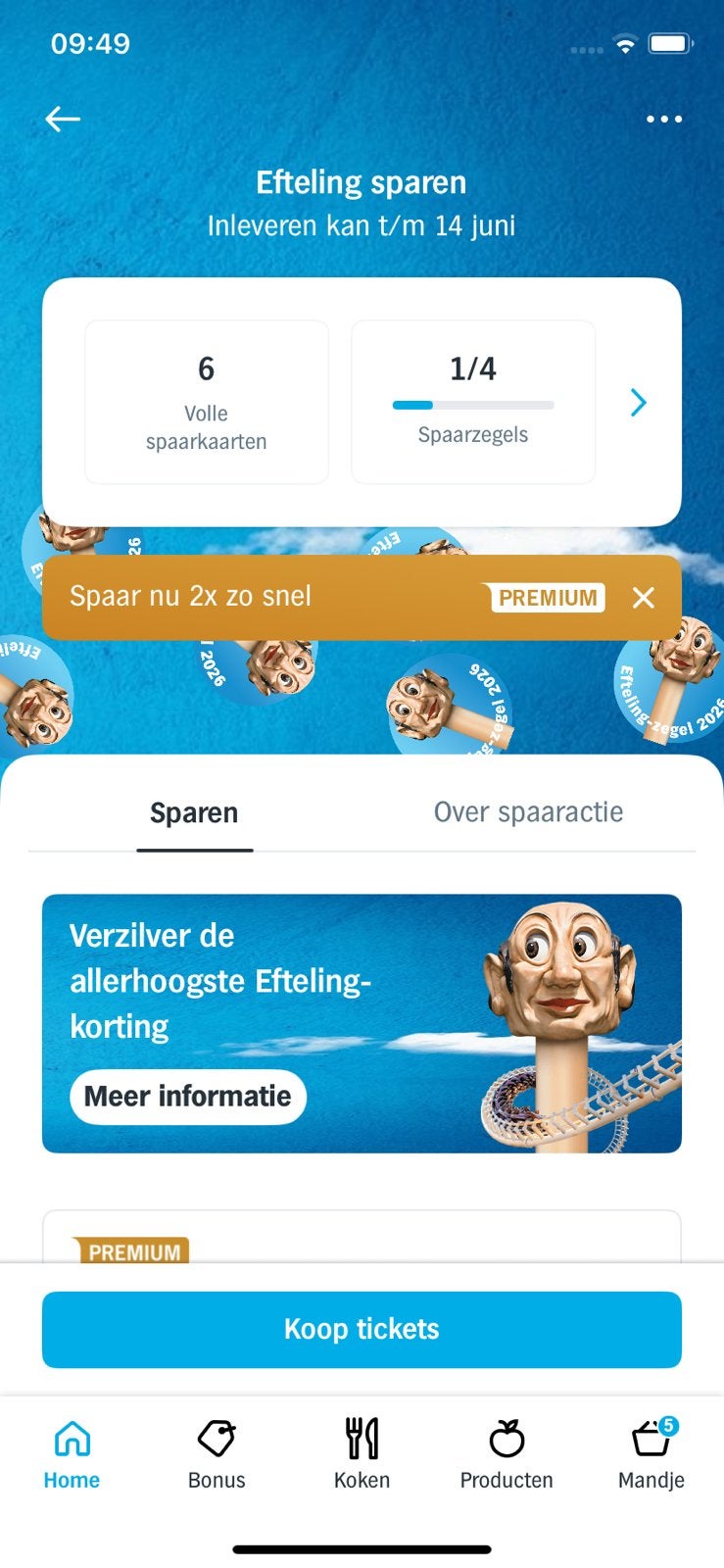 Spaarzegels Efteling, Drie personen of meer, Kortingskaart