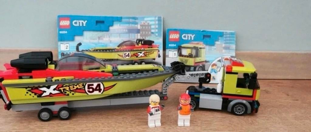 Lego City Raceboot Transport 60254 - Compleet!, Kinderen en Baby's, Speelgoed | Duplo en Lego, Ophalen of Verzenden, Zo goed als nieuw
