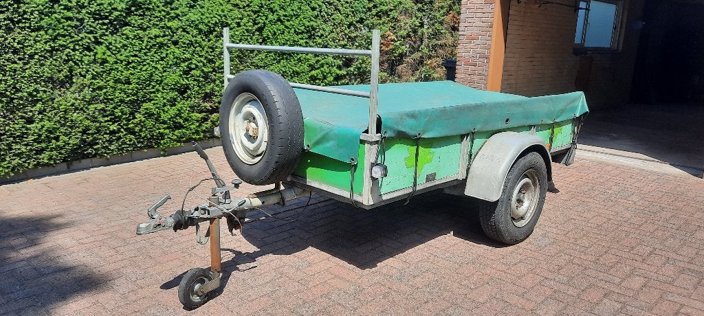 aanhanger geremd enkel-as 250x130 met dekzeil, Ophalen, Gebruikt