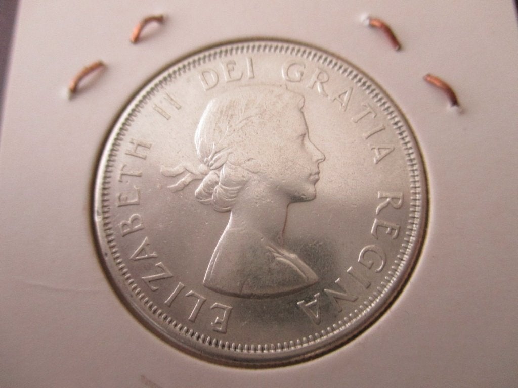 Canada 50 cents 1960, Ophalen of Verzenden, Noord-Amerika, Losse munt, Zilver