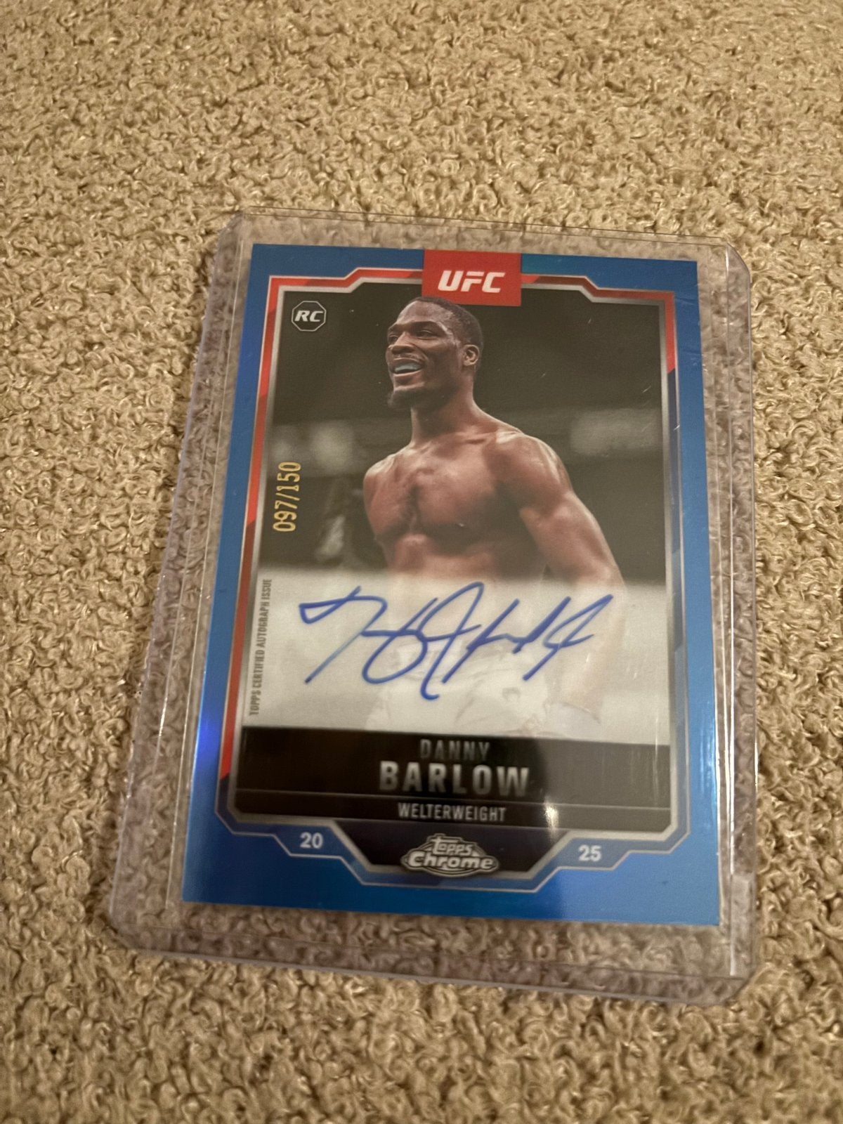 UFC Danny Barlow Topps Chrome Autograph Kaart 097/150, Ophalen of Verzenden, Zo goed als nieuw, Overige sporten, Spelerskaart
