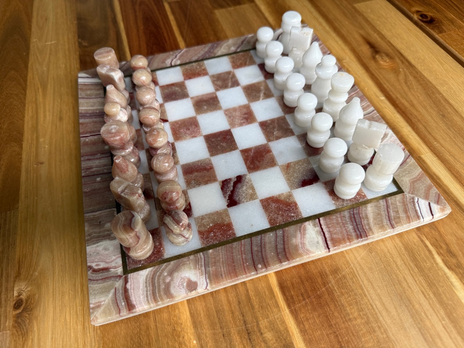 Luxe Marmeren Schaakspel - Handgemaakt, Een of twee spelers, Ophalen of Verzenden, Nieuw