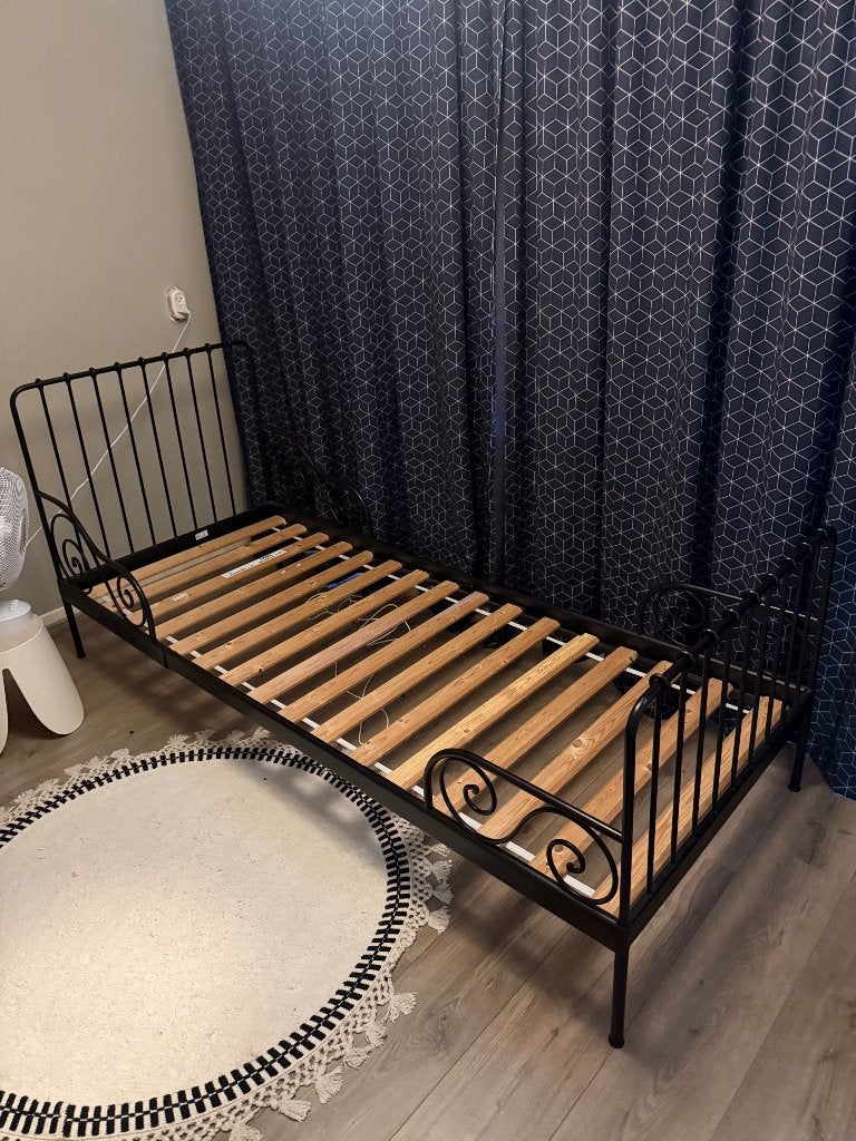 Bed, Ophalen, 90 cm, Eenpersoons, Zwart