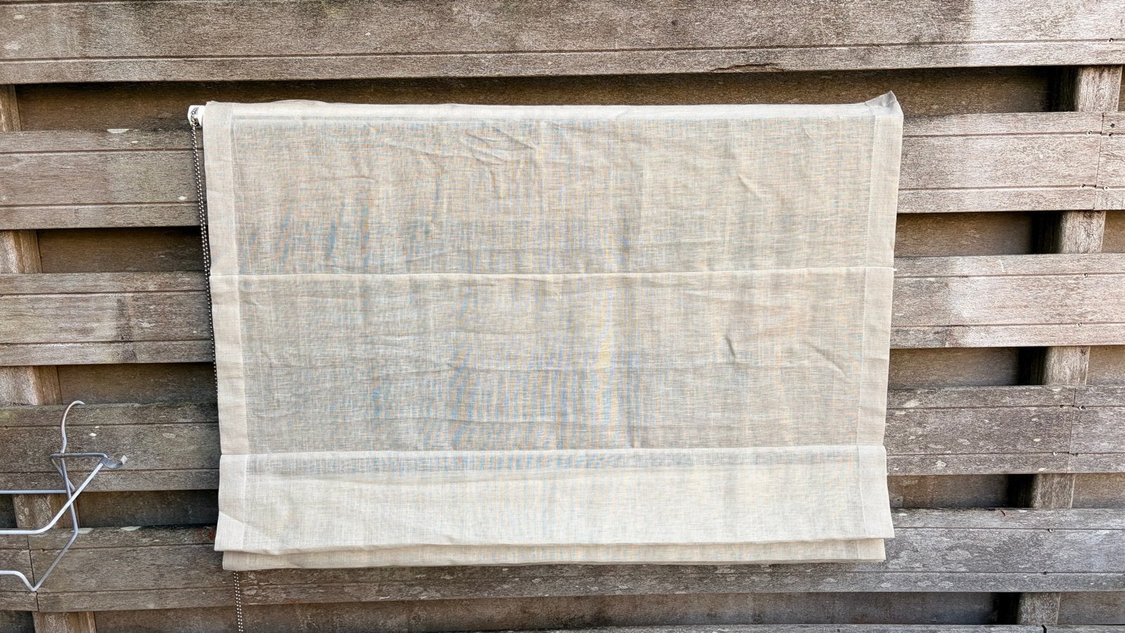 Vouwgordijn zandkleur linnen 102x235 cm, Ophalen, Overige materialen, Gebruikt, Beige