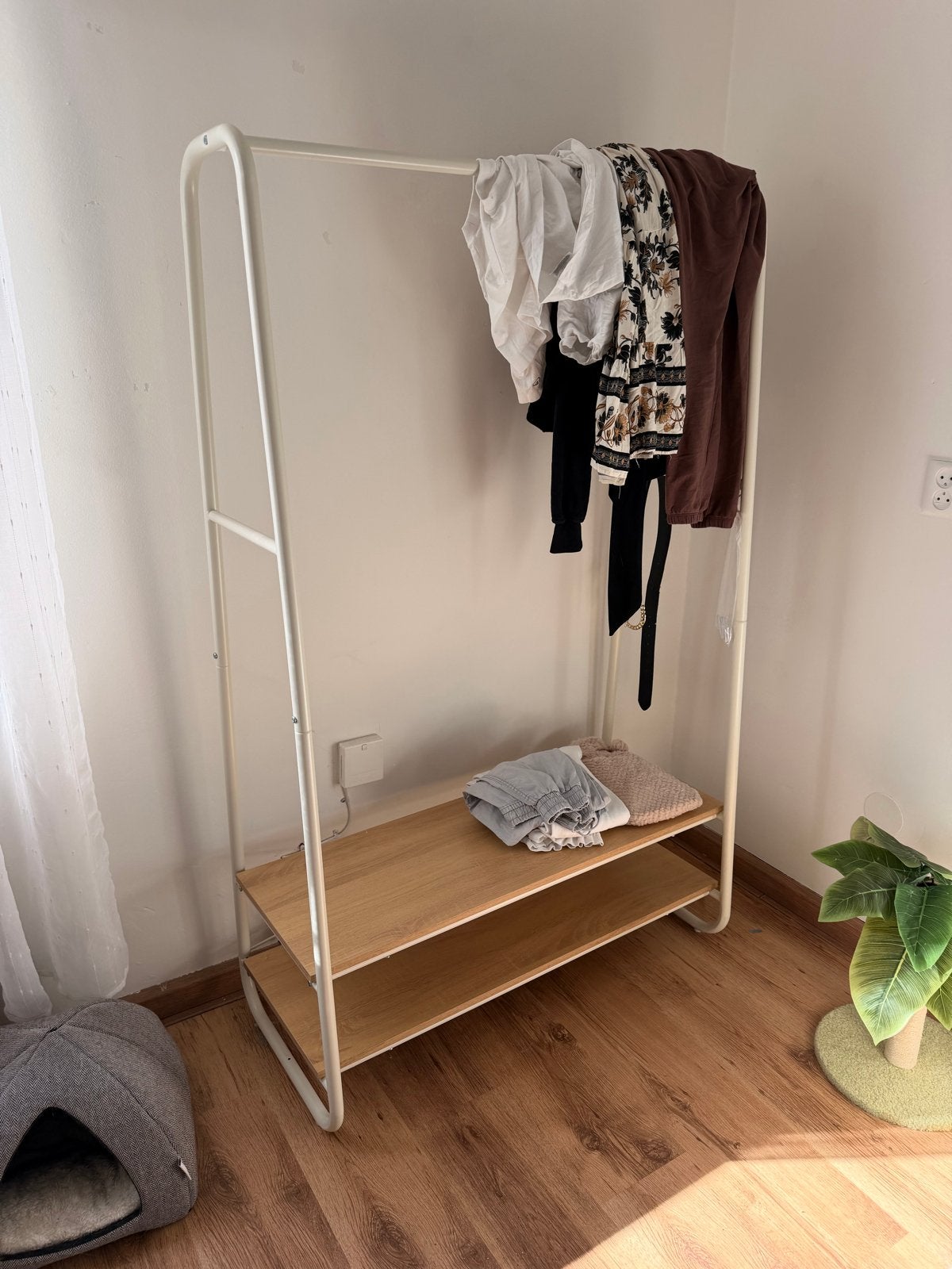 Kledingrek met houten planken, Ophalen of Verzenden, Zo goed als nieuw