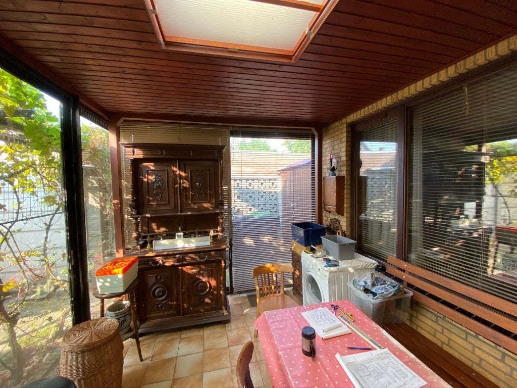 Aluminium raamkozijn met enkel glas, bruin, Ophalen, Gebruikt, Aluminium, 150 tot 225 cm