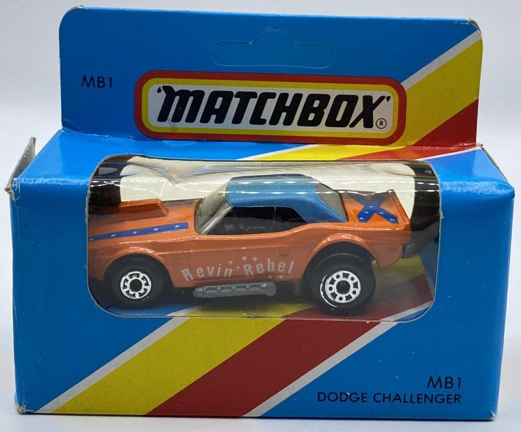Matchbox 1 I-3 Dodge Challenger REVIN' REBEL, Ophalen of Verzenden, Zo goed als nieuw, Auto