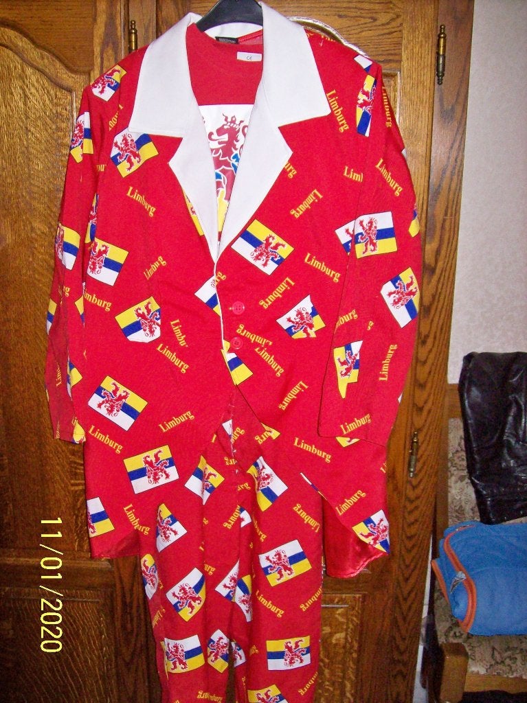 Carnavalspak Heren Limburg, Ophalen, Maat 52/54 (L), Carnaval, Kleding