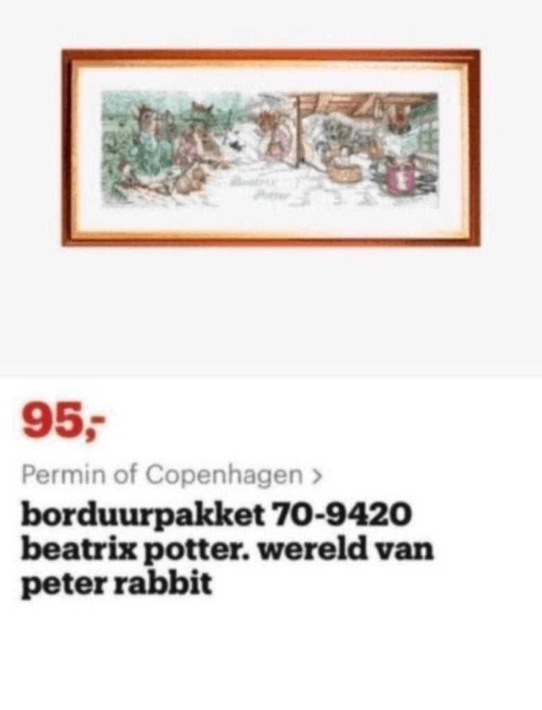 BORDUURPAKKET BEATRIX POTTER 70-9420 PLUSSssss+++++++, Verzenden, Nieuw, Handborduren, Borduurpakket