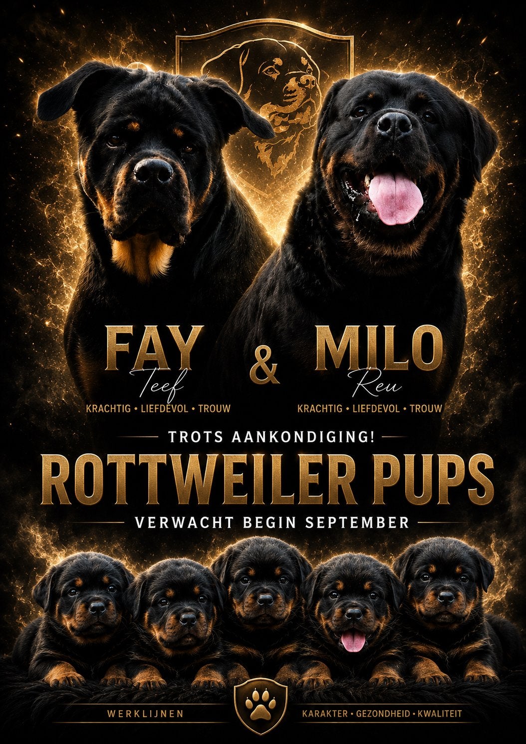 Rottweiler pups, Parvo, 8 tot 15 weken, Groot, Meerdere