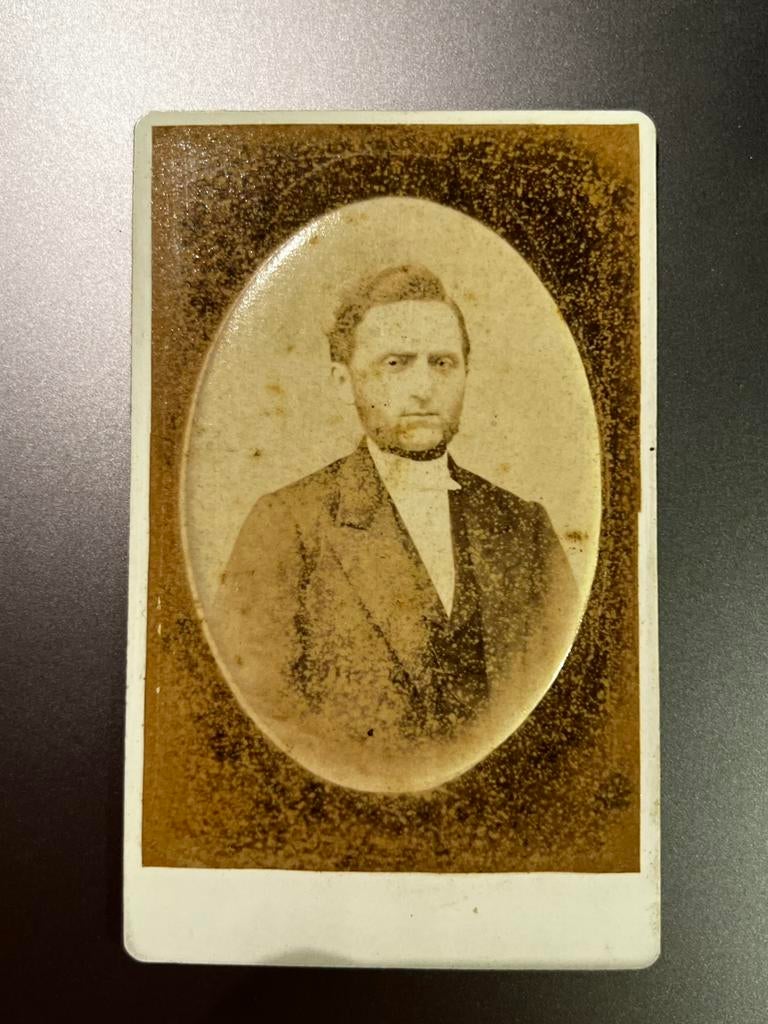 Cdv carte de visite, Jan Jans Woudstra Lemmer Friesland, Verzamelen, Foto's en Prenten, Ophalen of Verzenden, Voor 1940, Zo goed als nieuw
