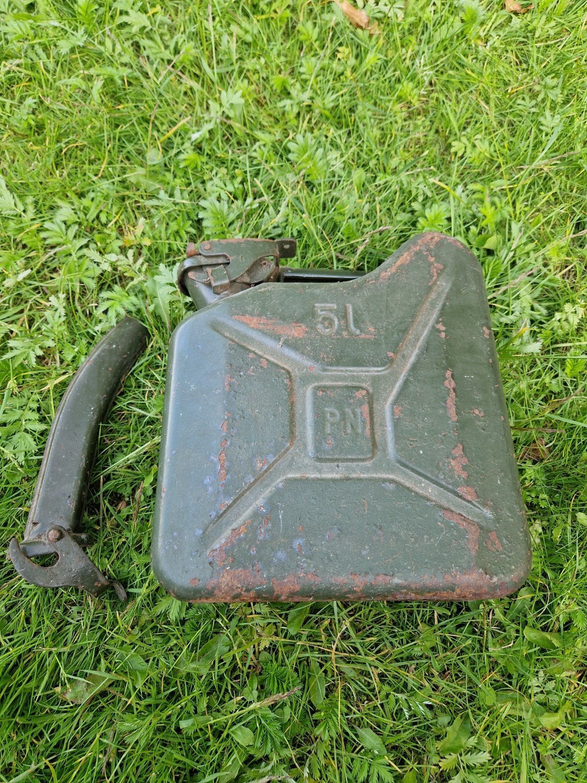 Vintage 5L Jerrycan uit 1982 - Groen, PN-markering, Ophalen of Verzenden