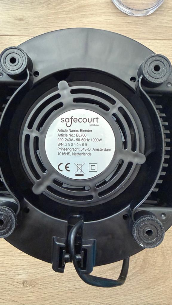 Safecourt Blender BL700 - 1000W met 2 To-Go Bekers, Ophalen, Nieuw, Blender