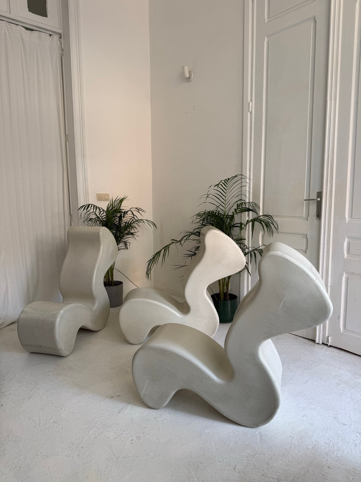 Set van 3 Vintage Verner Panton Phantom chair, Ophalen, Leer, Eén