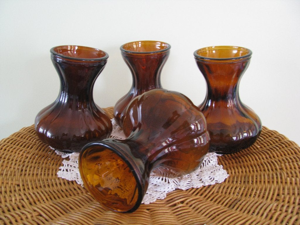 Leerdam * Copier * 4 x glas voor bol # hyacinth * samen ;, Antiek en Kunst, Ophalen of Verzenden