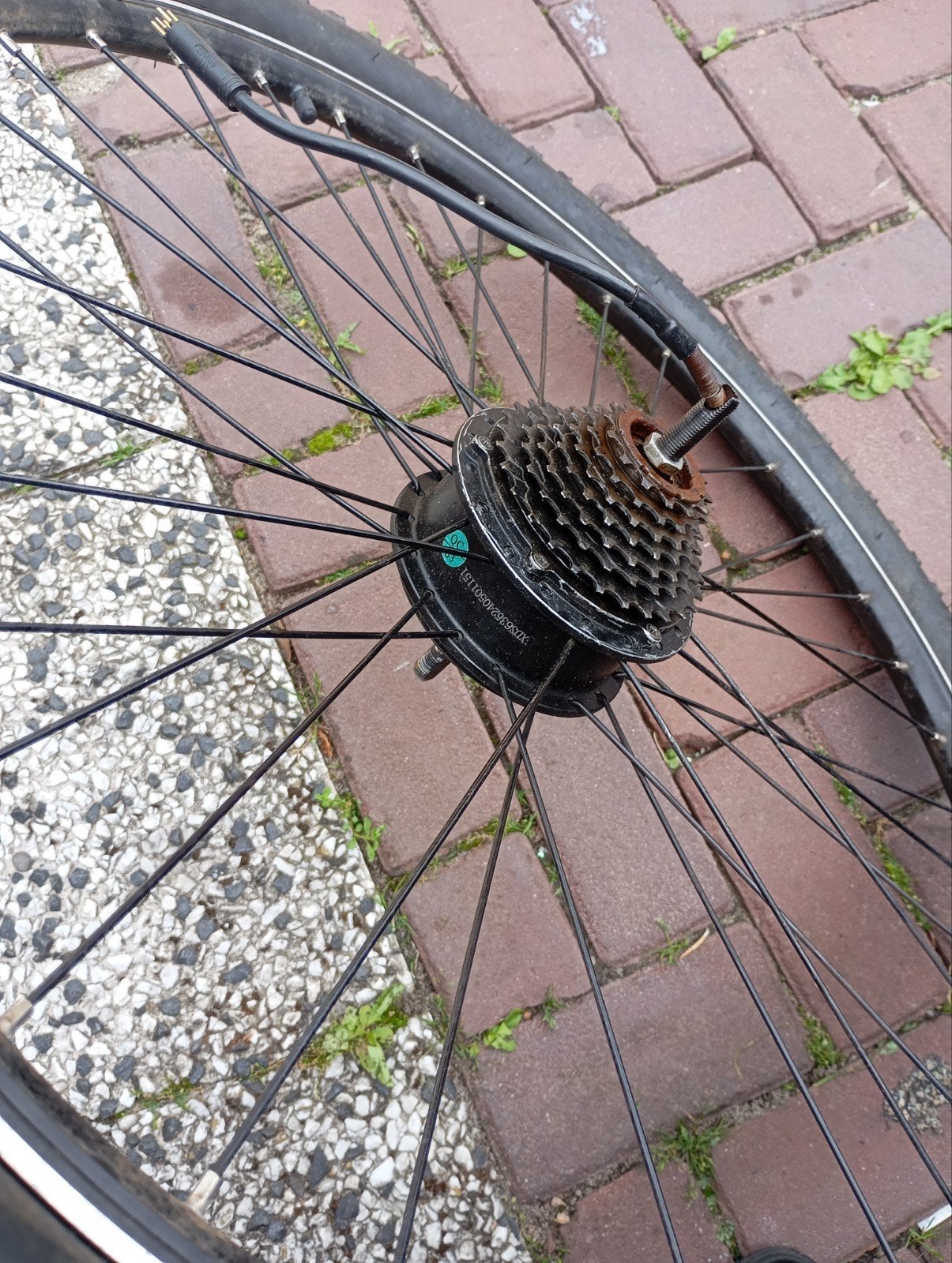 Achterwiel met motor voor elektrische fiets voor e-bike met, Gebruikt, Onbekend, Ophalen of Verzenden, Aluminium