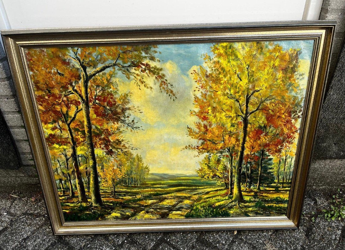 Hans Vermolen schilderij Herfstlandschap 92x73cm, Ophalen