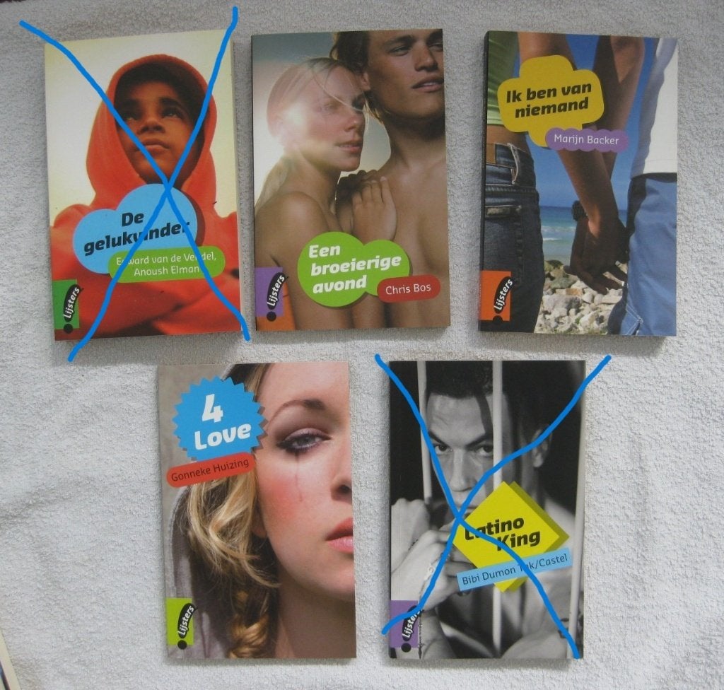 4Love, Een broeierige avond,  e.a.   5 x Jonge Lijsters, Boeken, Ophalen of Verzenden, Gelezen, Diverse auteurs, Nederland