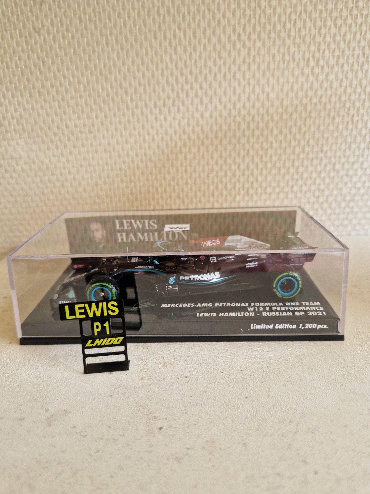 Lewis hamilton W12 winnaar Rusland 2021 schaal 1/43, Verzenden, Nieuw, Formule 1