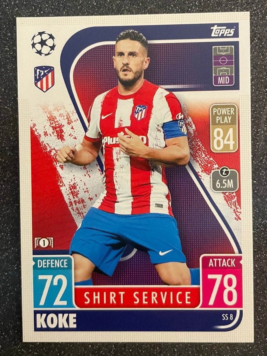 Topps MA EXTRA 21/22   SHIRT SERVICE   KOKE  ATLÉTICO MADRID, Verzenden, Zo goed als nieuw, Plaatje