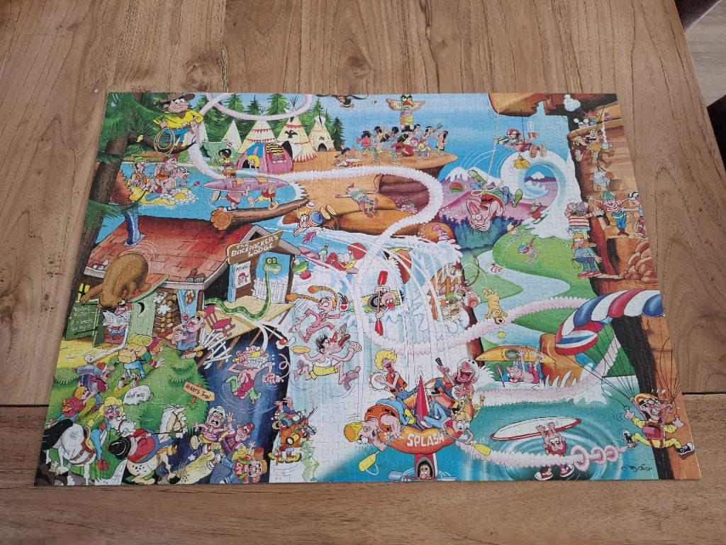 Puzzel Funny Comic King 1000 stukjes Rocky Mountains wide, Ophalen of Verzenden, 500 t/m 1500 stukjes, Zo goed als nieuw, Legpuzzel