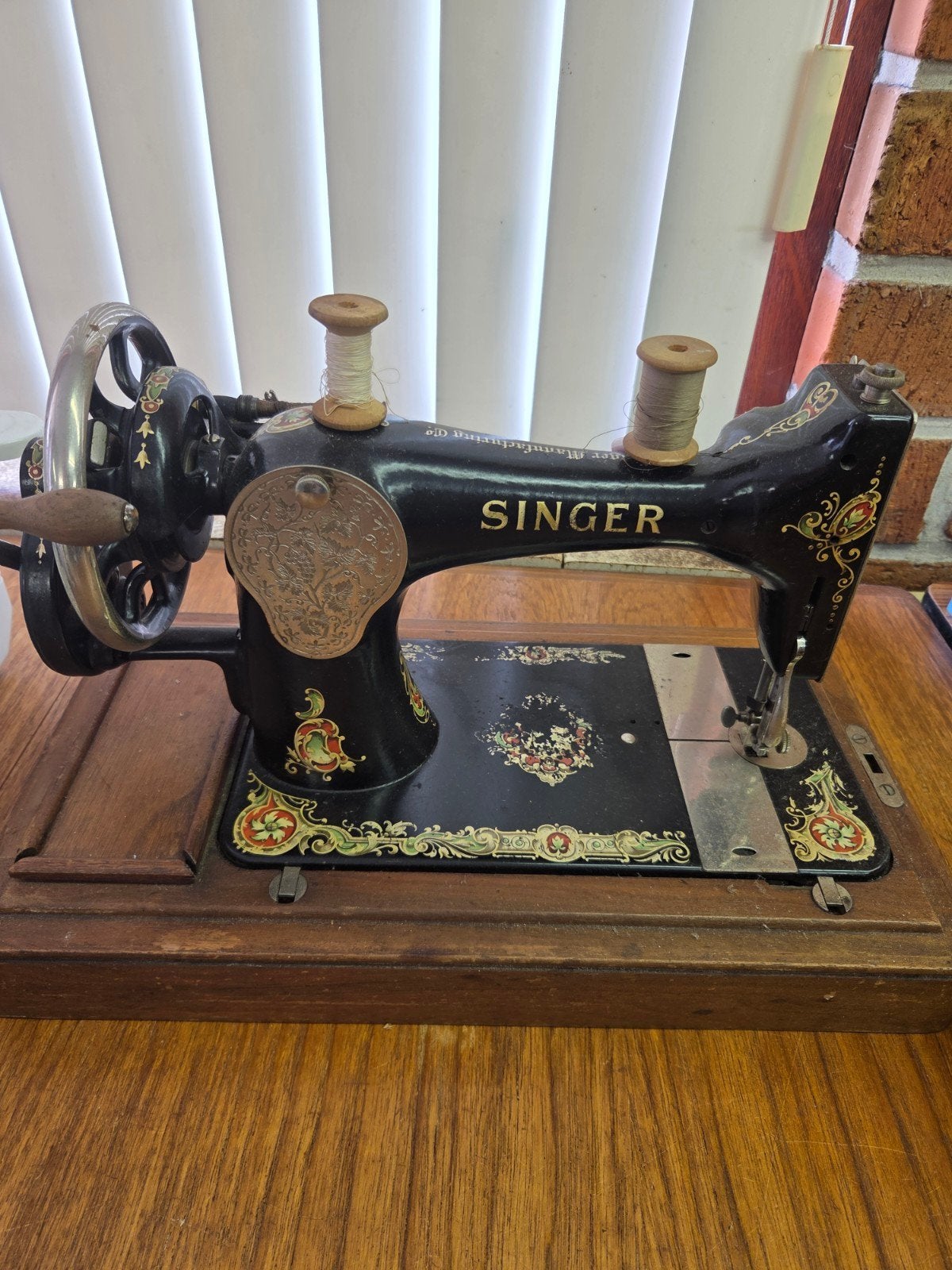Antieke Singer Naaimachine., Ophalen