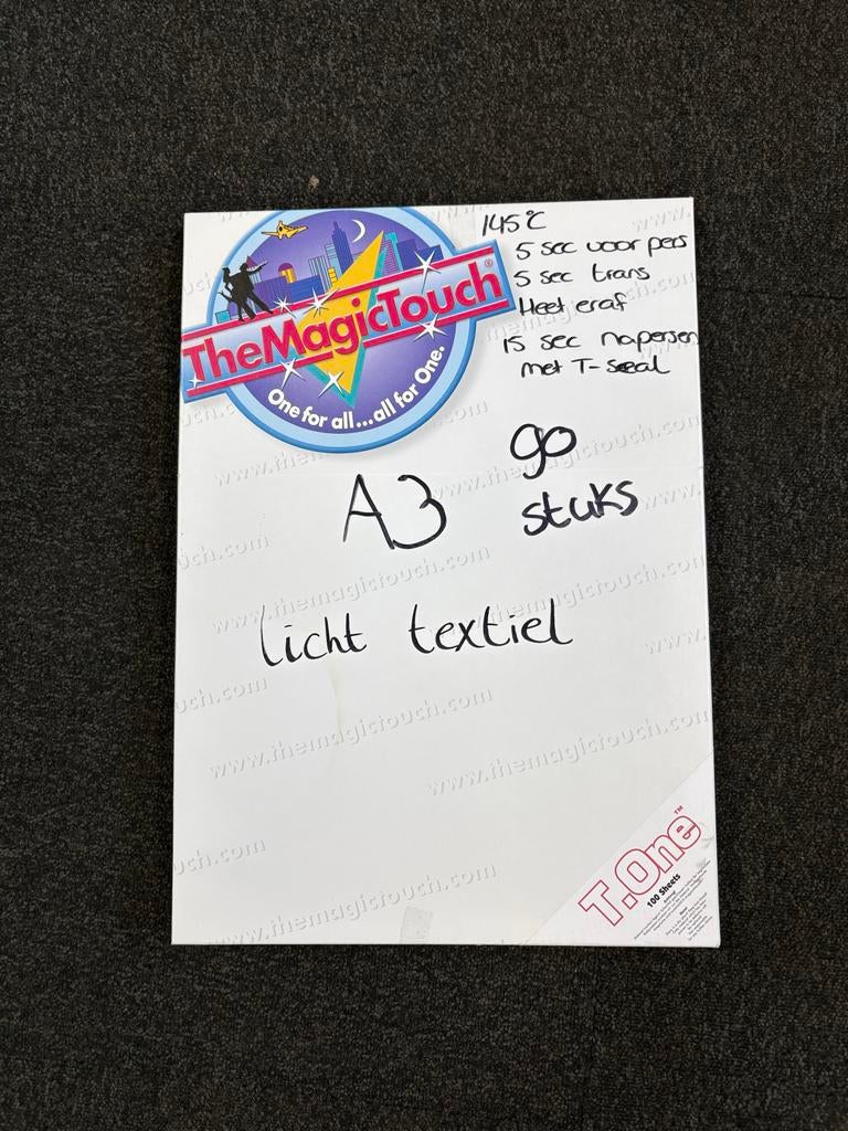 TheMagicTouch T.One A3 Transferpapier voor Licht Textiel, Overige thema's, Geschikt voor stof, Ophalen of Verzenden, Zo goed als nieuw