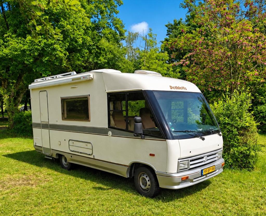 Dethleffs | 4-pers | alles nieuw | AIRCO | taxatiewaarde 20K, Caravans en Kamperen, Campers, Integraal, Chemisch toilet, Treinzit