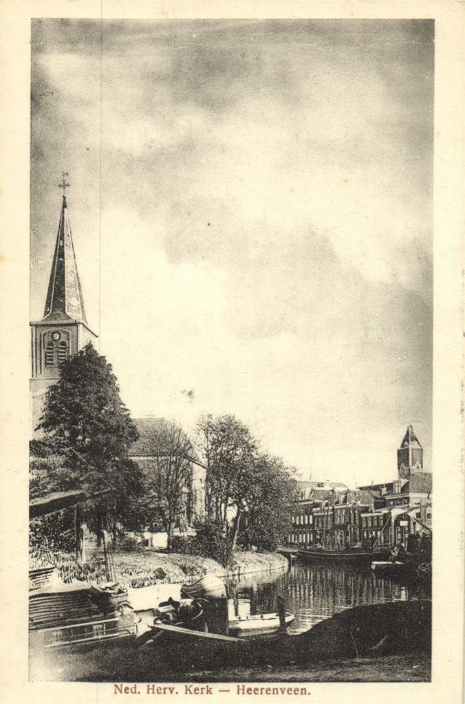 Ned. Herv. Kerk - Heerenveen. - boot - 1923 gelopen, Ophalen of Verzenden, 1920 tot 1940, Gelopen, Friesland