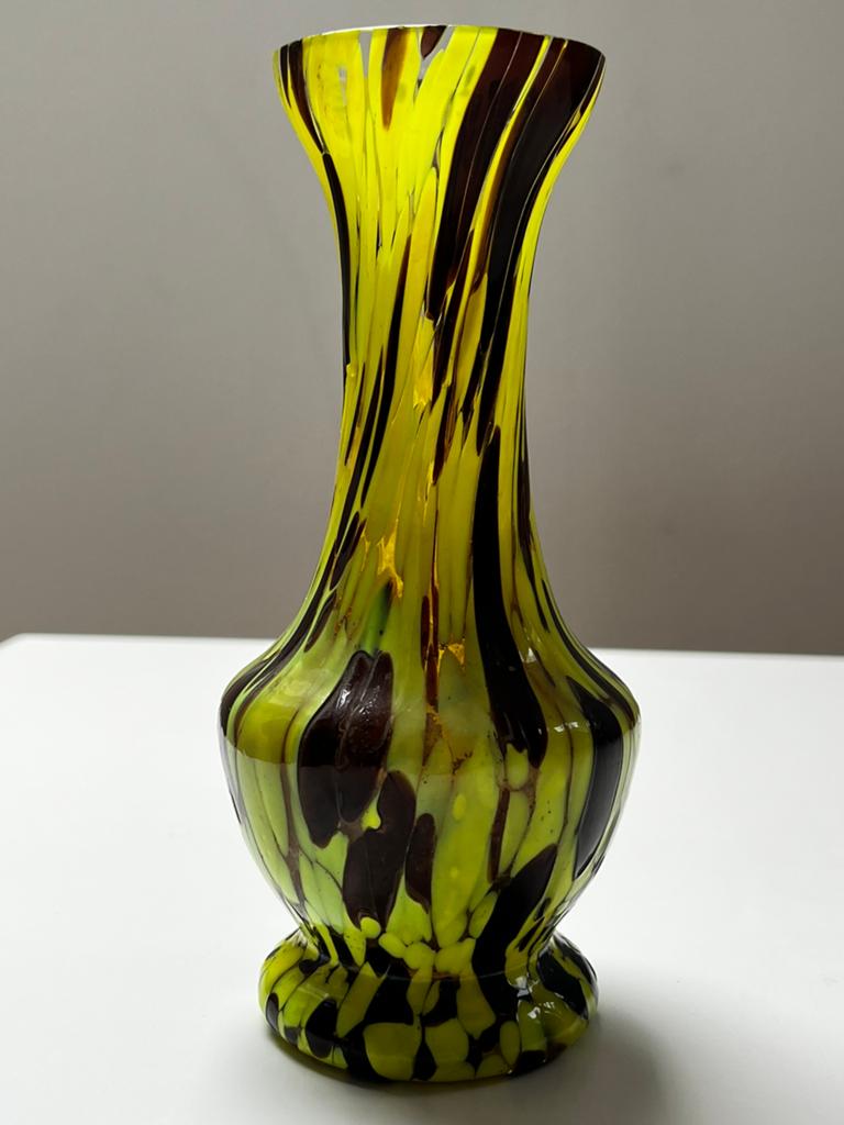 VTG Design Vaas Carlo Moretti Murano Swirl Geel & Amethist, Ophalen