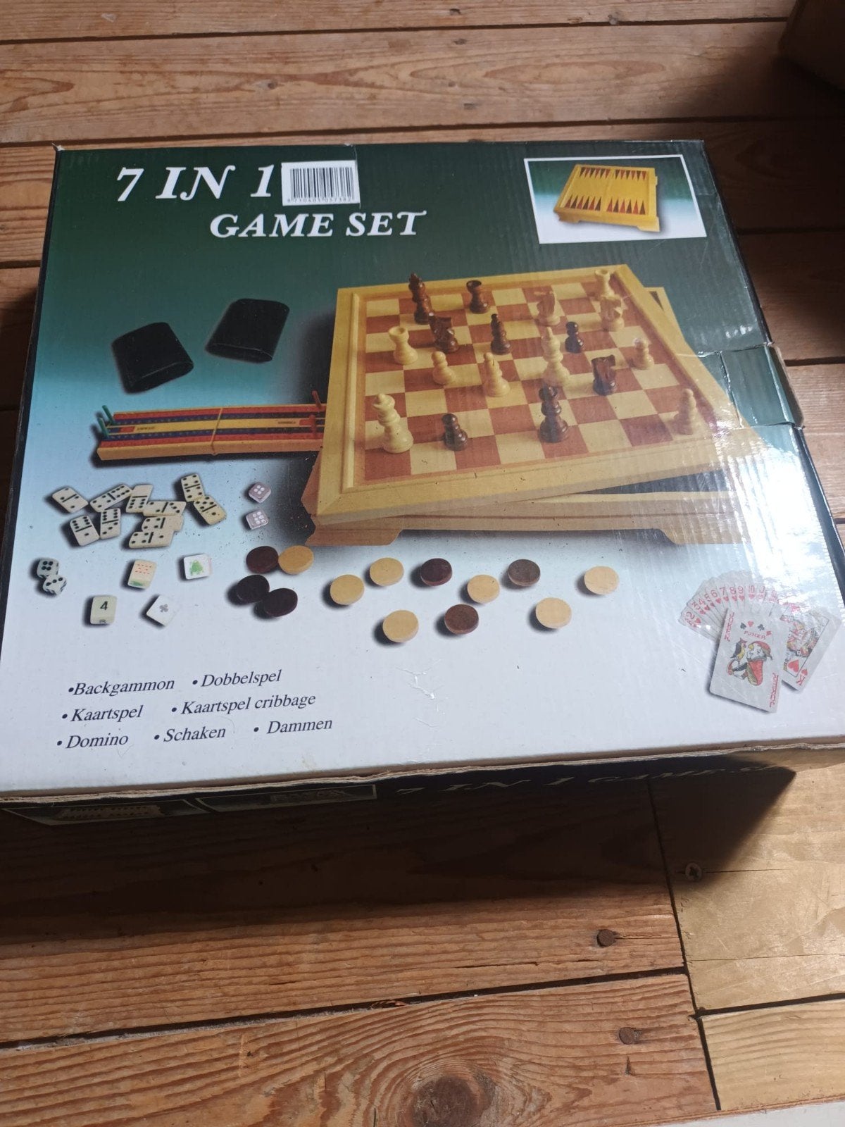 7-in-1 Spelset: Schaken, Dammen, Backgammon en meer!, Vijf spelers of meer, Ophalen, Gebruikt