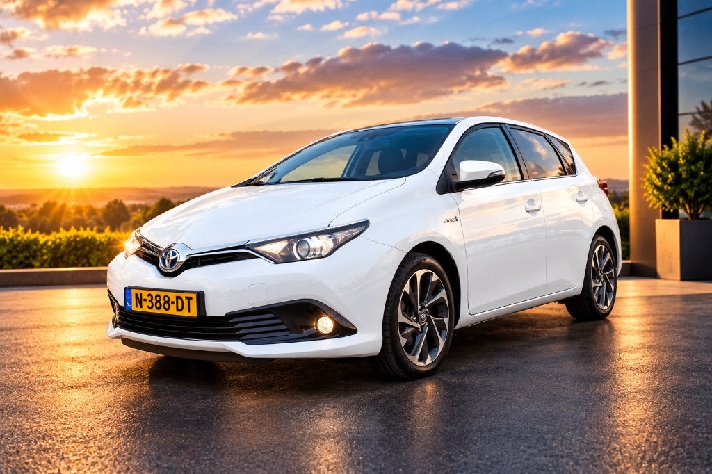 Zuinig & Betrouwbaar: Toyota Auris 1.8 Hybrid Aspiration!, Stof, Zwart, Wit, 123 pk
