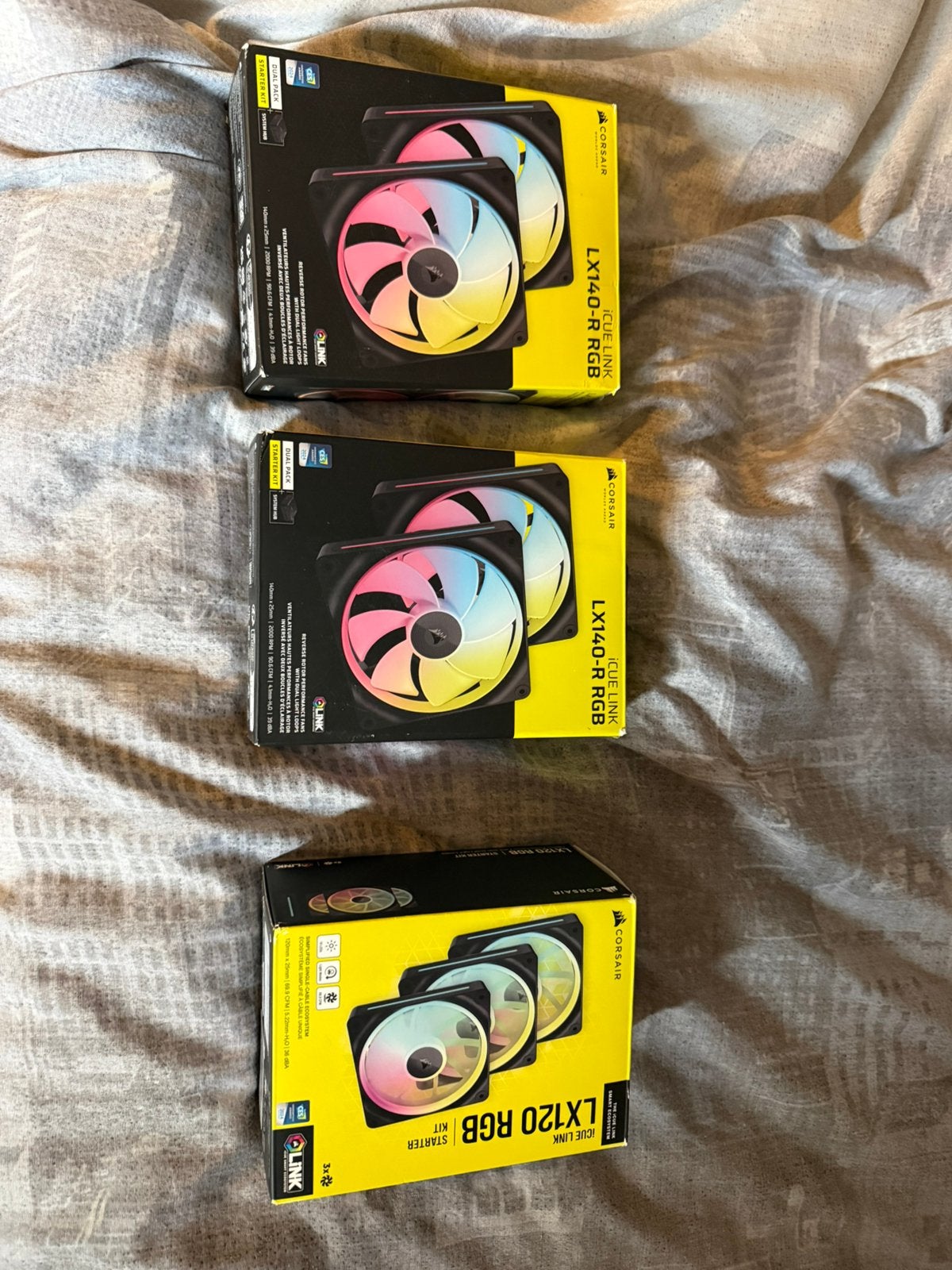 Corsair ICUE lx140 reverse en lx120 fans RGB, Computers en Software, Ophalen of Verzenden, Zo goed als nieuw, Luchtkoeling