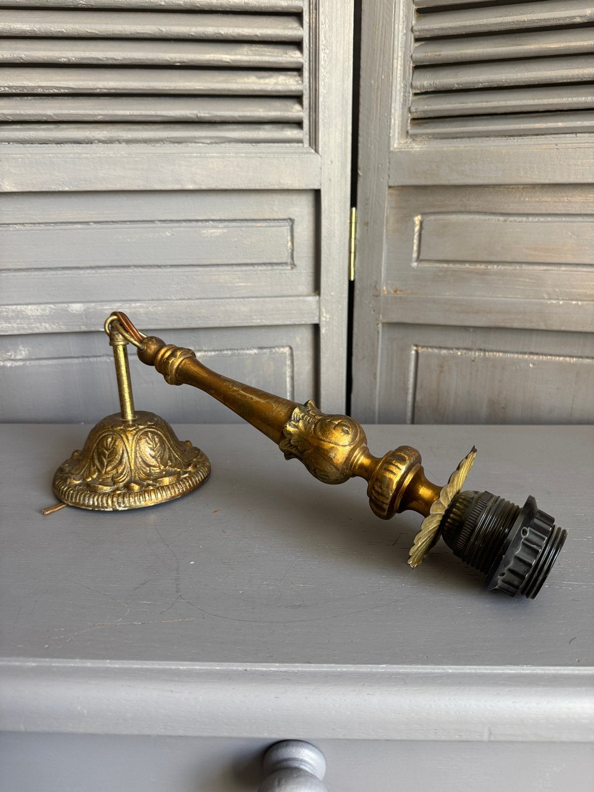 Franse Louis XVI ormulu plafondlamp L 40cm zonder kap, Ophalen of Verzenden